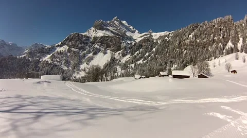 Skiing in swiss alps Stock Footage 41731126