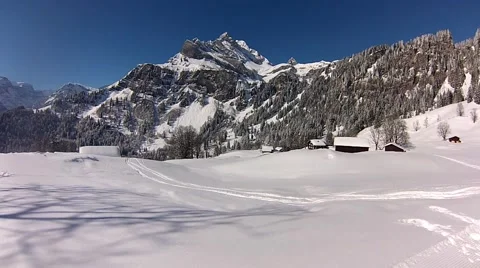 Skiing in swiss alps Stock Footage 41731171