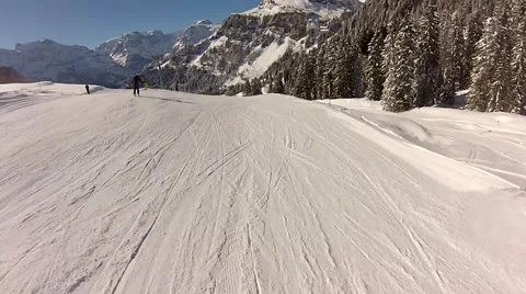 Skiing in swiss alps Stock Footage 41731234