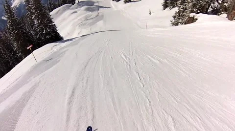 Skiing in swiss alps Stock Footage 41731259