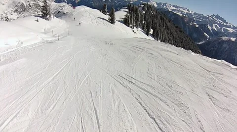 Skiing in swiss alps Stock Footage 41731288