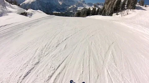 Skiing in swiss alps Stock Footage 41731293