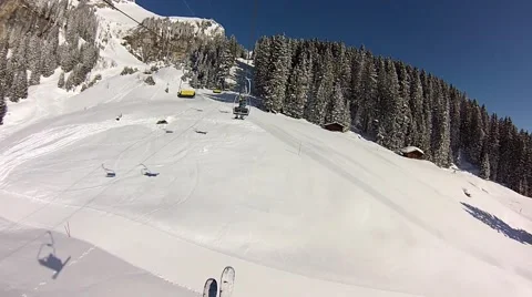 Skiing in swiss alps Stock Footage 41731296