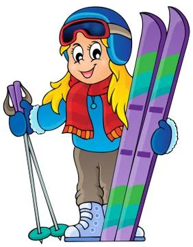 Skiing theme image - illustration. Stock Illustration