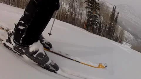 Skiing through fun powder Stock Footage 25741852