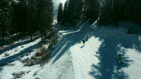 Skiing Track Drone View Stock Footage 68910977
