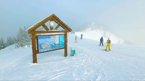 Skiing track. Stock Footage 72133338