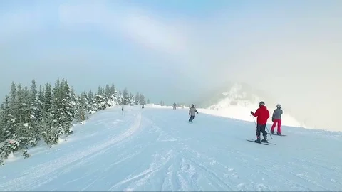 Skiing tracks. Stock Footage 72133306