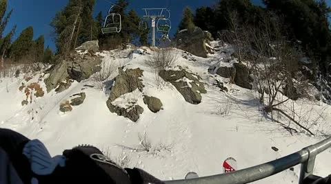 Skiing Uphill 2 Video stock 10830532