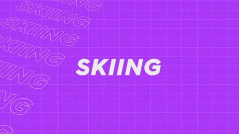 Skiing violet promo title page dynamic animation loop. Rows intro stream up.. 動画素材 259648797