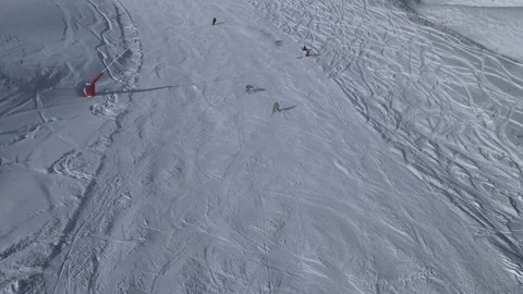 Skiing winter drone shot Stock Footage 237165657