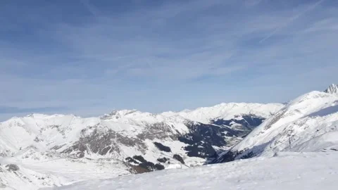 Skiing on Winter ski resort in the Austrian Alps. Stock Footage 255309472