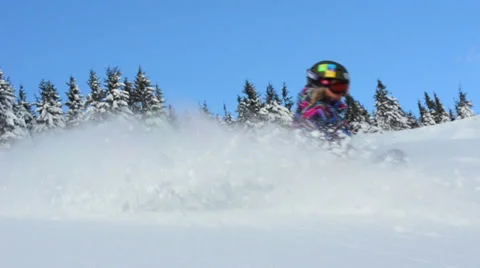 Skiing Woman Stock Footage 39714714