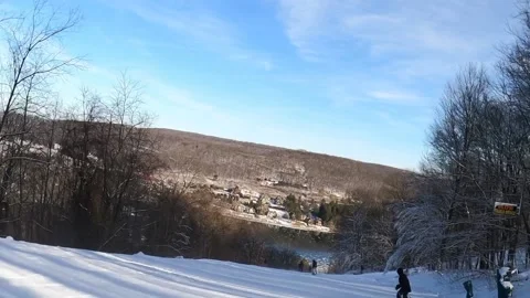 Skiing in the woods 1 Stock Footage 233717817