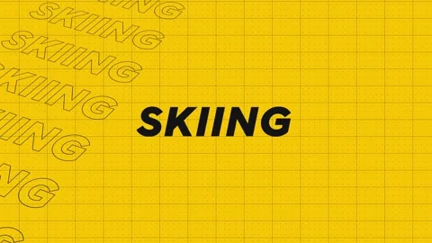 Skiing yellow orange creative promotion program broadcast sport design. Pro.. Stock Footage 259648357