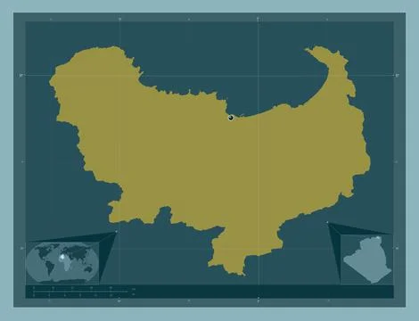 Skikda, Algeria. Solid color shape 库存插图