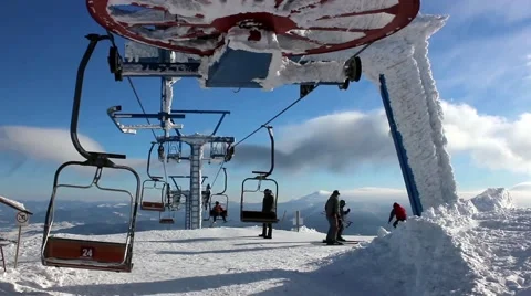 A Skilift On Hill Stock Footage 45912240