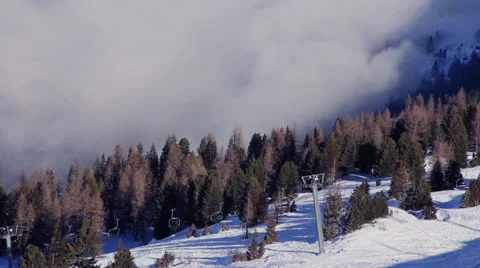 Skilift mountain and clouds Stock Footage 23151820