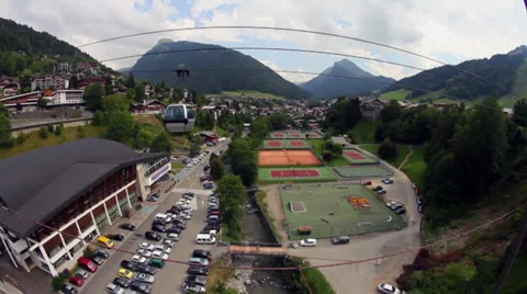 Skilift mountain and clouds Stock Footage 25892482