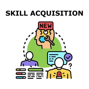 Skill acquisition process developing ability learning improvement Stock Illustration