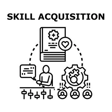 Skill acquisition process with education and learning development 스톡 일러스트