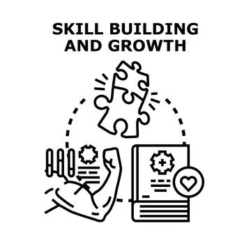 Skill building and growth concept development illustration Stock Illustration