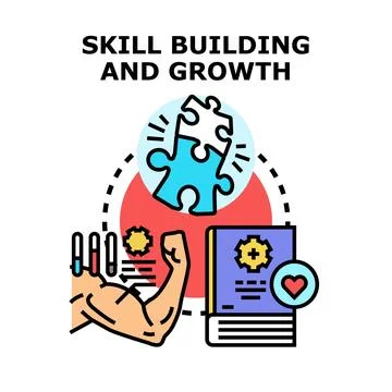 Skill building and growth concept development illustration Stock Illustration