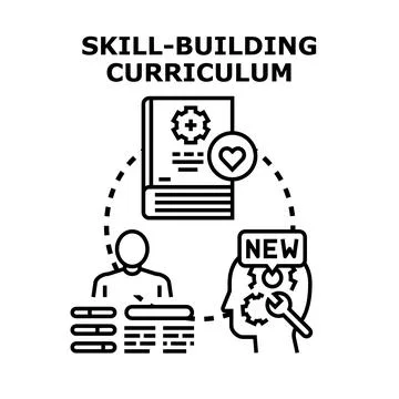 Skill building curriculum developing professional education abilities 스톡 일러스트