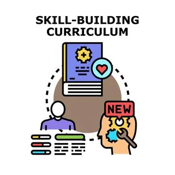 Skill building curriculum developing professional education abilities Stockillustratie