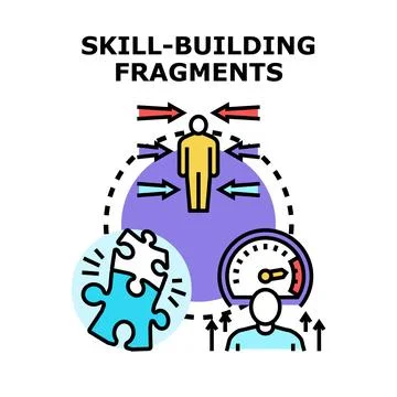 Skill building fragments developing personal professional improvement Ilustración de archivo
