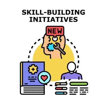 Skill building initiatives for personal development and growth Stockillustratie