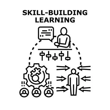 Skill building learning process concept developing abilities Stock Illustration