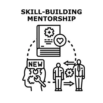 Skill building mentorship concept developing new abilities Ilustración de archivo