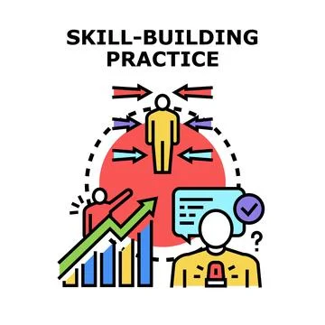 Skill building practice improving human potential illustration concept Stock Illustration