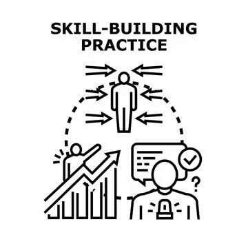 Skill building practice improving human potential illustration concept Stock Illustration