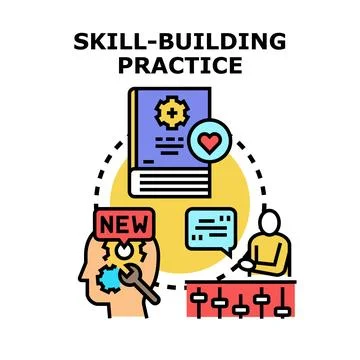Skill building practice improving new abilities and knowledge Ilustración de archivo