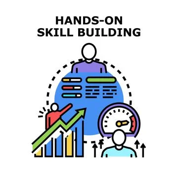 Skill building professional training and personal development Stock Illustration