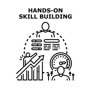 Skill building professional training and personal development Stock Illustration
