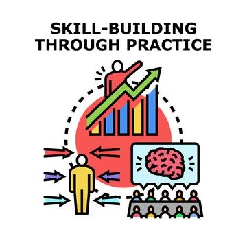 Skill building through education and practical experience developing new ab.. Stock Illustration