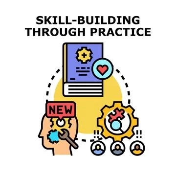 Skill building through practice and learning improvement Stock Illustration