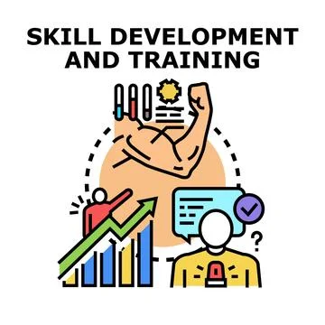 Skill development and training process for professional growth Stock Illustration