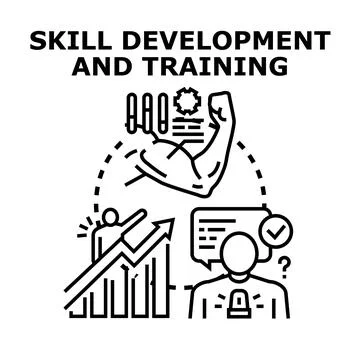 Skill development and training process for professional growth Stock Illustration