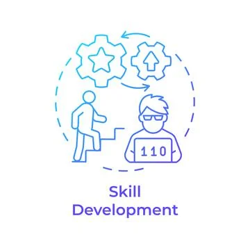 Skill development blue gradient concept icon Stock Illustration