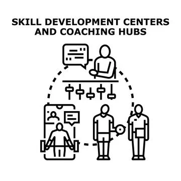 Skill development centers and coaching hubs concept Stock Illustration