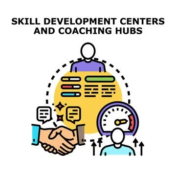 Skill development centers and coaching hubs concept Stock Illustration