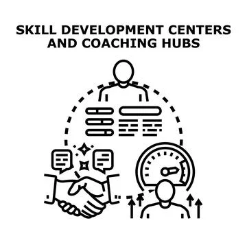 Skill development centers and coaching hubs concept Stock Illustration
