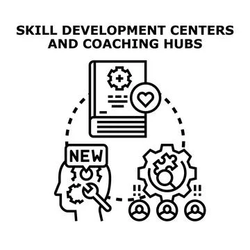 Skill development centers coaching hub concept Stock Illustration