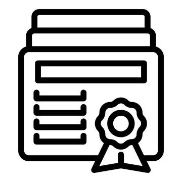 Skill development certificate icon outline vector. Talent improvement Stock Illustration