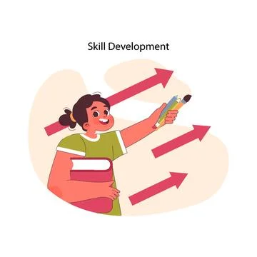 Skill Development concept. Flat vector illustration Stock Illustration
