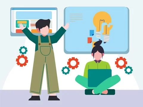 Skill Development Concept Illustration Style Stock Illustration